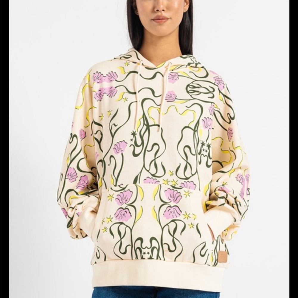 Scotch and Soda oversized printed Hoodie Abstract Floral Planet Love Size Small - Picture 3 of 6